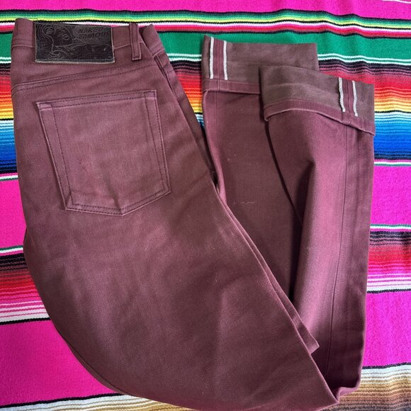 Naked & Famous Selvedge Jeans Mens 29x34 Pomegranate Denim Japanese Selvedge Red - Picture 1 of 13
